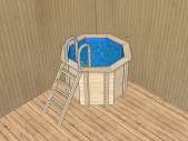  Деревянный бассейн (купель) Кристалл 1,55 х 1,55 м круглый глубина 115 см
